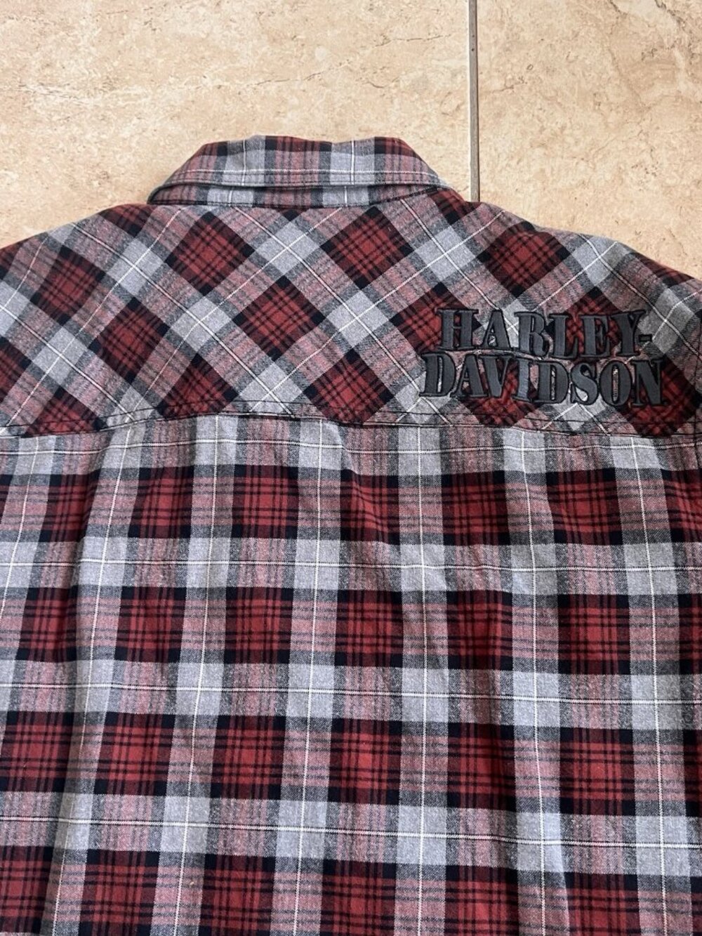 Two Harley Davidson XL Plaid Long Sleeve Button Up Shirts Genuine Motorclothes - Picture 12 of 16